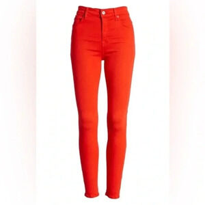 7 For All Mankind bright red super skinny ankle jeans sz 27 NWT #004